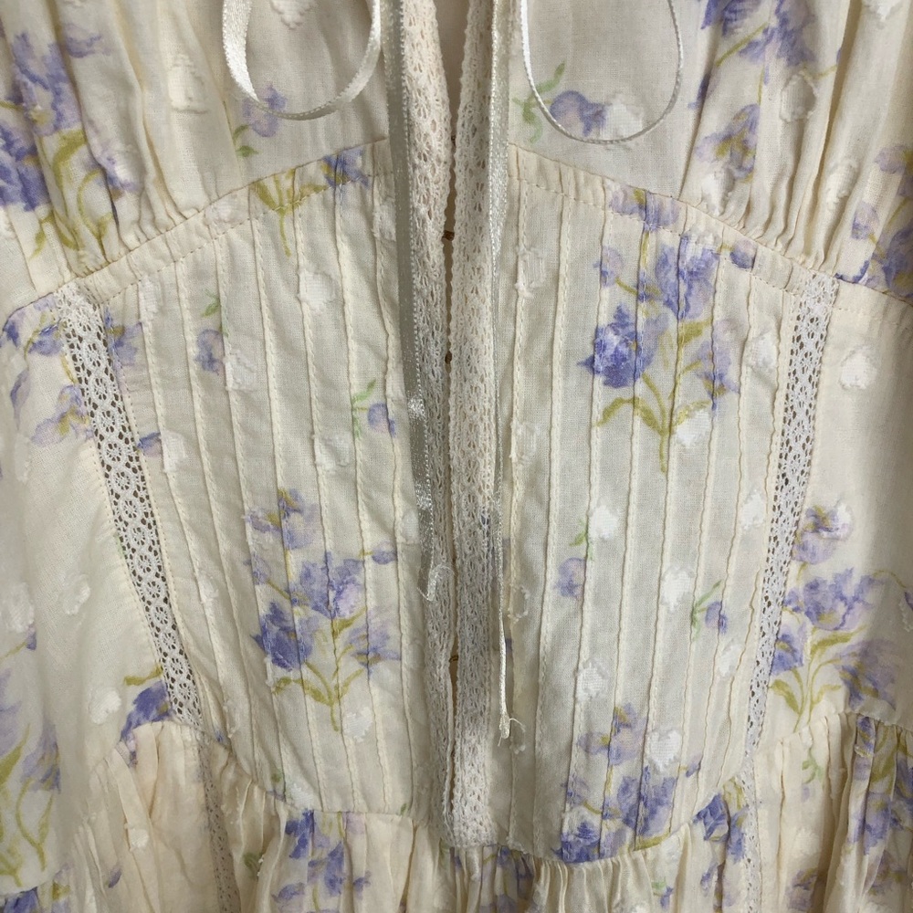 Worn Twice! LoveShackFancy Cerrone Cream Floral Lace Mini Dress Size 6 - Picture 8 of 11